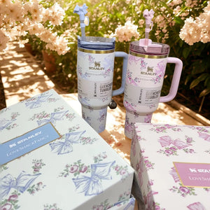 Stanley x LoveShackFancy Authentic 40oz Quencher Tumbler(Pink)