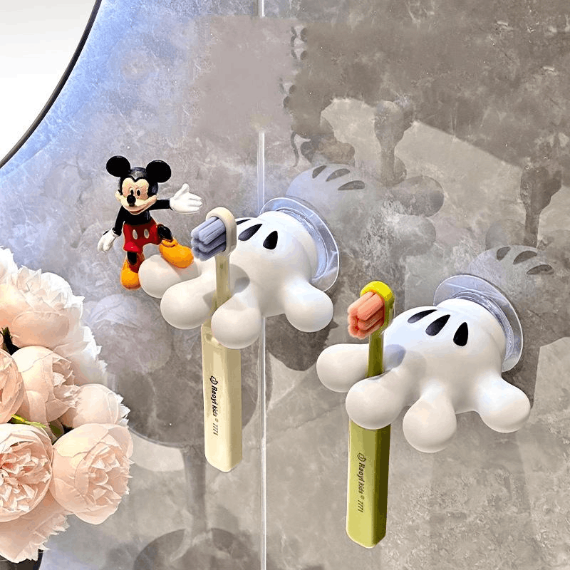 Cute Wall Hanging Toothbrush Holder | Suction Hook Bathroom Organizer | Pack of 2