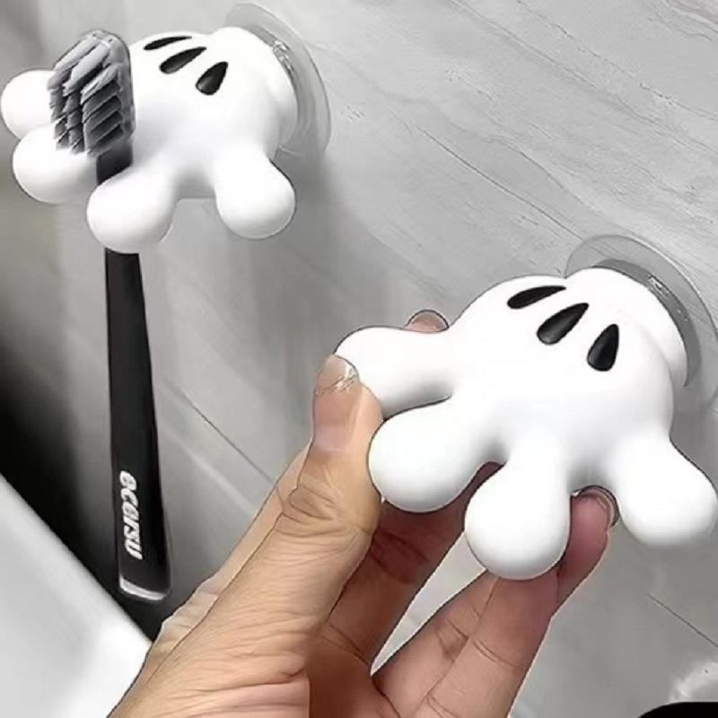 Cute Wall Hanging Toothbrush Holder | Suction Hook Bathroom Organizer | Pack of 2