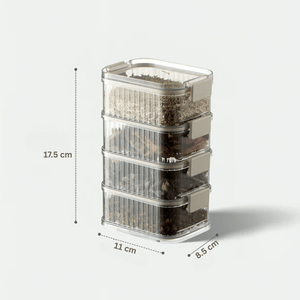 Space-Saving Kitchen Storage Containers - See-Through Stackable Jars with Airtight Seal