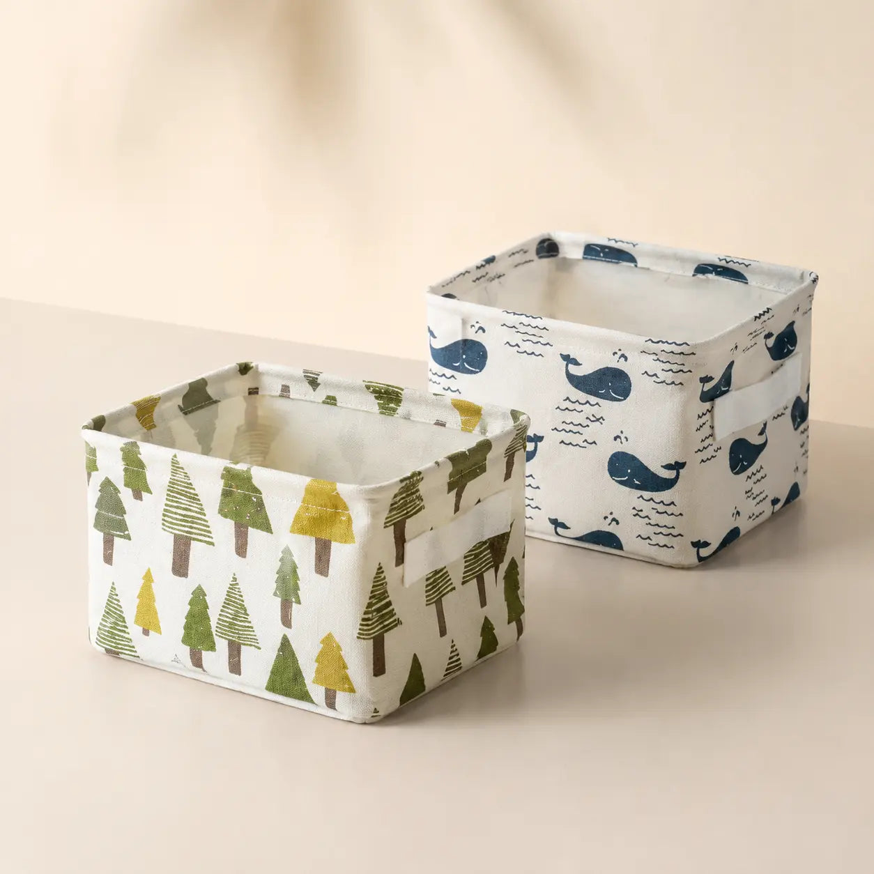 Mini Canvas Storage Basket | Foldable Desktop Organizer