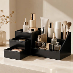 Multifunction Plastic Desktop Organizer with Drawers | Makeup, Skincare, Lipstick & Office Stationery Storage Holder
