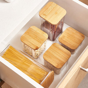 Airtight Plastic Food Storage Container with Bamboo Lid | Stylish Pantry & Kitchen Organizer