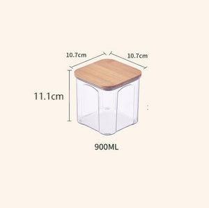 Airtight Plastic Food Storage Container with Bamboo Lid | Stylish Pantry & Kitchen Organizer