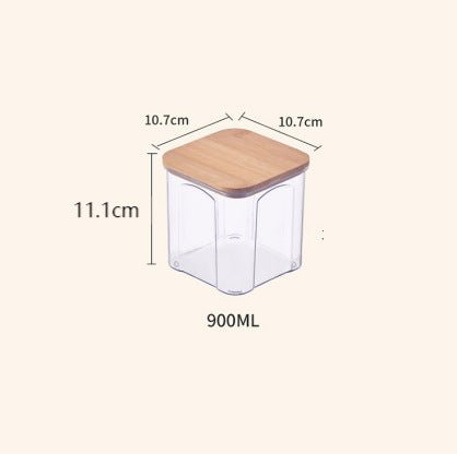 Airtight Plastic Food Storage Container with Bamboo Lid | Stylish Pantry & Kitchen Organizer
