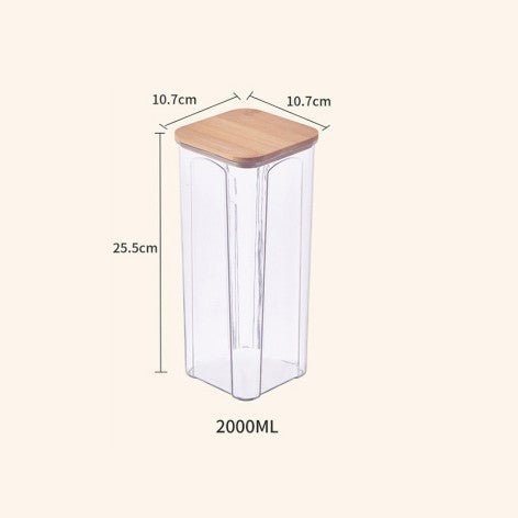 Airtight Plastic Food Storage Container with Bamboo Lid | Stylish Pantry & Kitchen Organizer