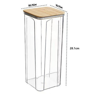 Airtight Plastic Food Storage Container with Bamboo Lid | Stylish Pantry & Kitchen Organizer