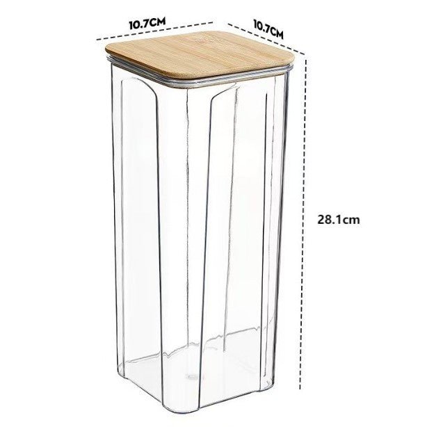 Airtight Plastic Food Storage Container with Bamboo Lid | Stylish Pantry & Kitchen Organizer