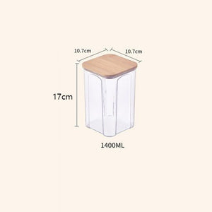Airtight Plastic Food Storage Container with Bamboo Lid | Stylish Pantry & Kitchen Organizer