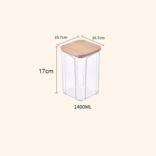 Airtight Plastic Food Storage Container with Bamboo Lid | Stylish Pantry & Kitchen Organizer