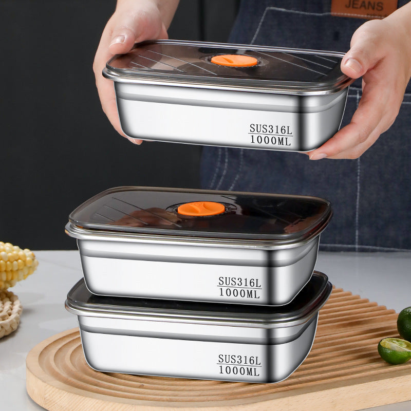 316 Stainless Steel Food Storage Container with Lid | Leakproof & Microwave Safe