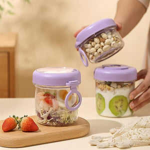 Portable Salad & Yogurt Glass Cup With Leak-Proof Lid | Travel-Ready Meal Prep