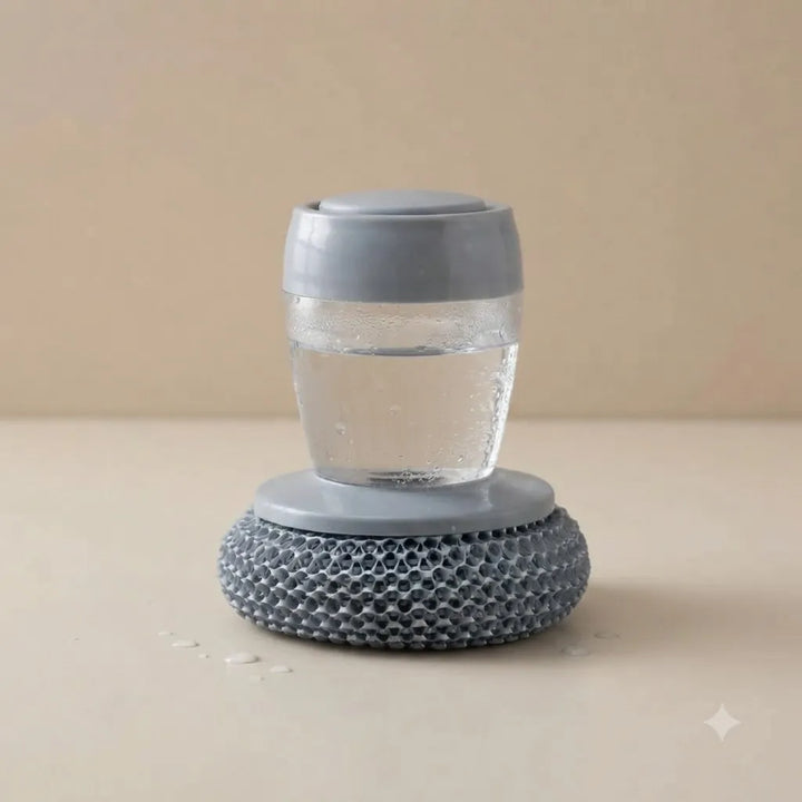Dish Cleaning Brush with Soap Dispenser | Automatic Liquid Scrubber for Kitchen Sink & Dishwashing