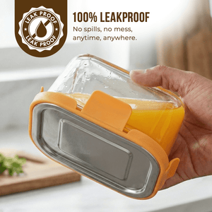 Premium Leak-Proof Borosilicate Glass Container 800ml | Steel Lid for Ultimate Freshness