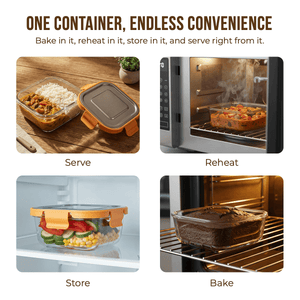 Premium Leak-Proof Borosilicate Glass Container 800ml | Steel Lid for Ultimate Freshness