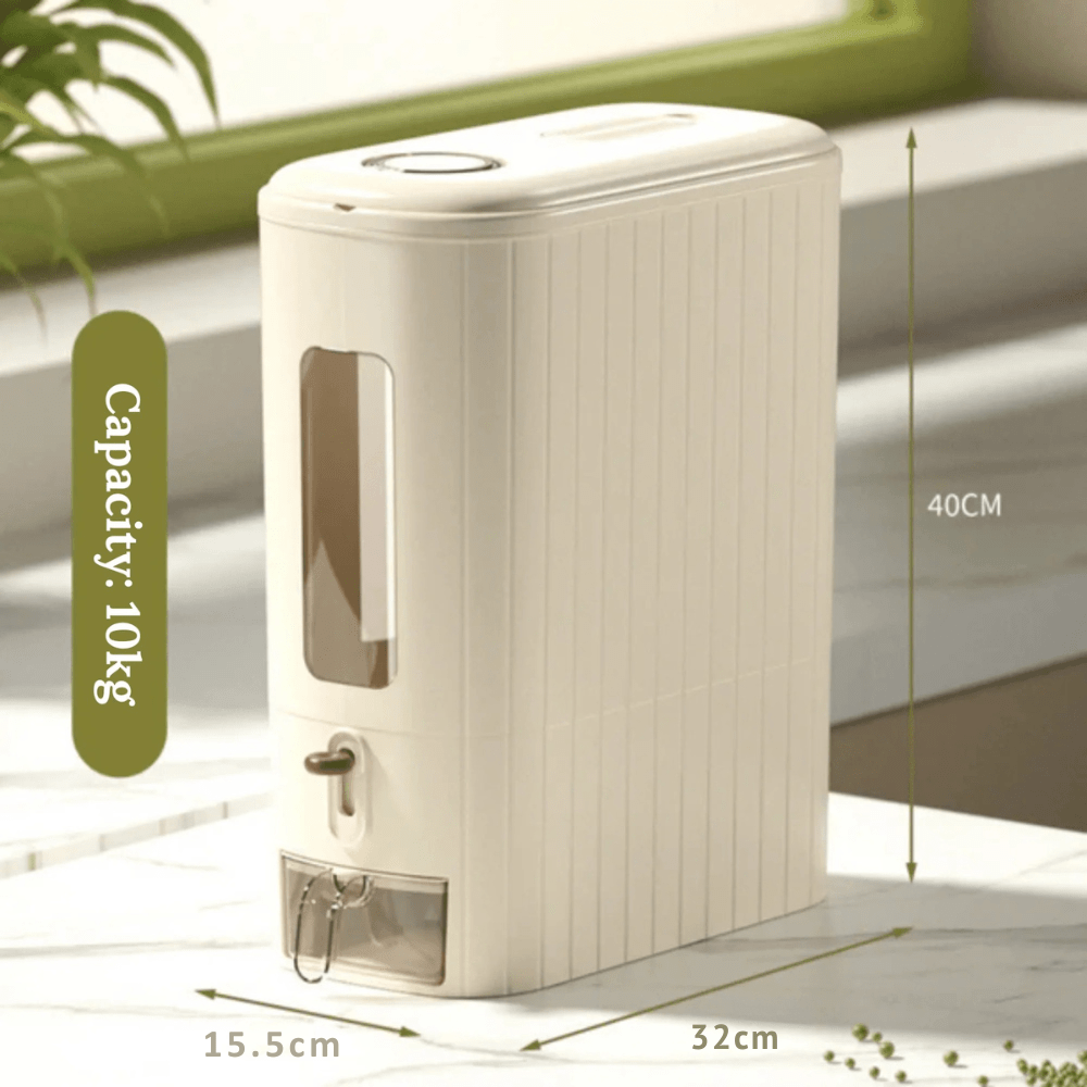 Durable Airtight Rice Storage Container - 5kg/10kg Moisture-Proof Dispenser