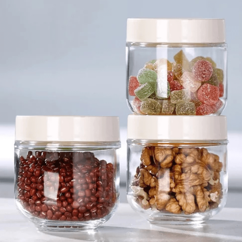 Premium 300ml Glass Airtight Food Storage Jar | Crystal Clear Pantry Organizer