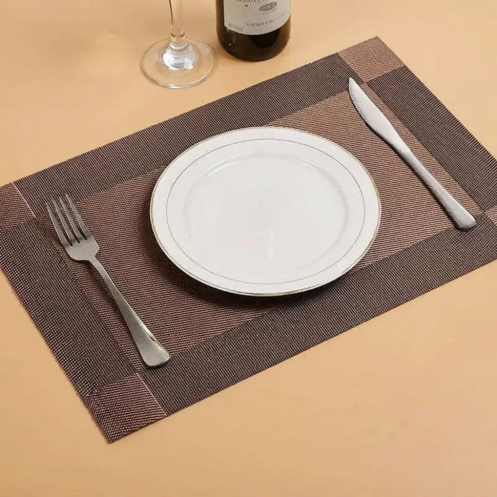 PVC Dining Table Placemats | Heat Resistant Anti-Skid Washable Mats | Pack of 4