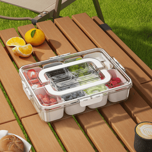 Portable Eight-Grid Storage Box | Compact Organizer for Travel, Home & Office