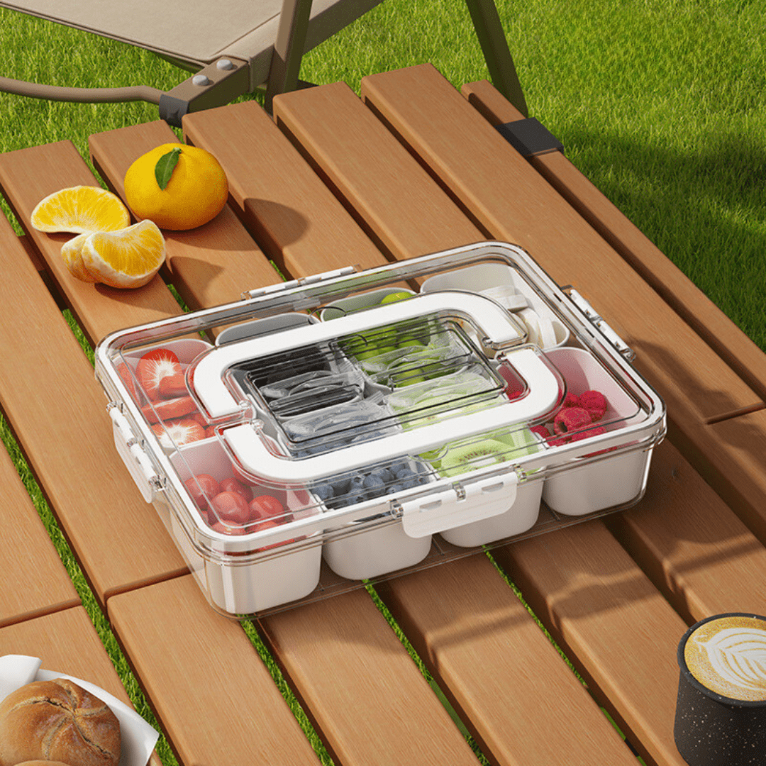 Portable Eight-Grid Storage Box | Compact Organizer for Travel, Home & Office