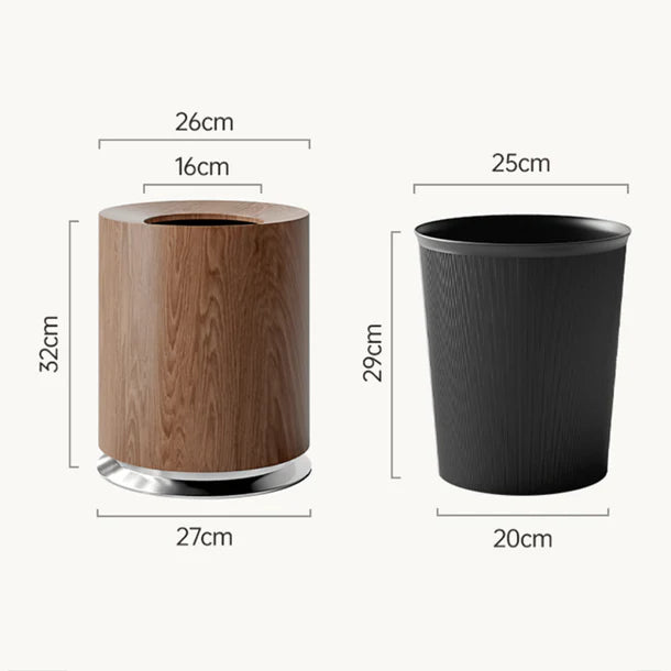 Luxury Wood Grain Trash Can