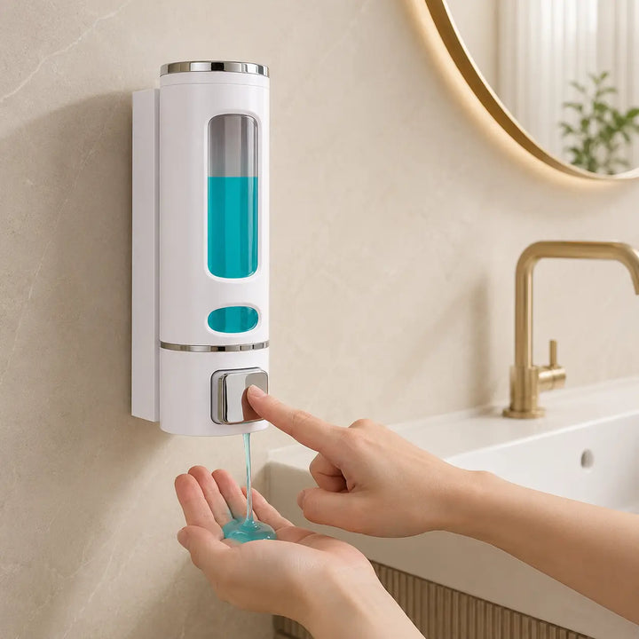 Wall Mounted Liquid Hand Wash Soap Dispenser | Refillable Manual Pump Dispenser for Bathroom & Kitchen