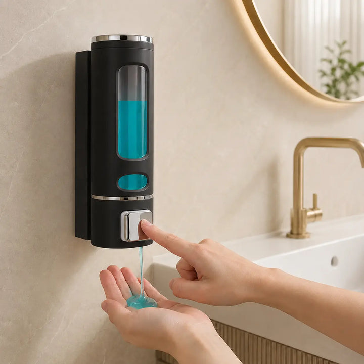 Wall Mounted Liquid Hand Wash Soap Dispenser | Refillable Manual Pump Dispenser for Bathroom & Kitchen