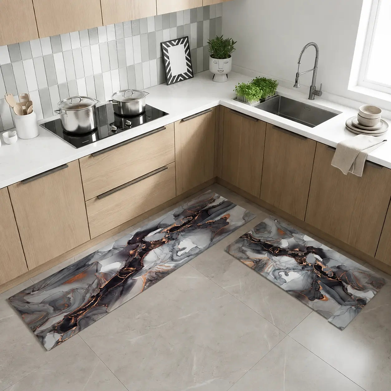 Waterproof Memory Foam Kitchen Mat - Anti-Fatigue Comfort Runner Rug