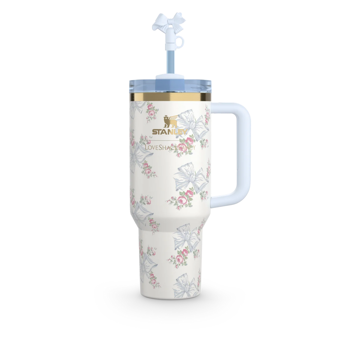 Stanley x LoveShackFancy Authentic 40oz Quencher Tumbler(Sky white)