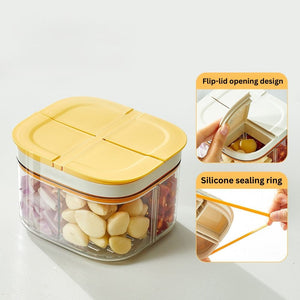 4-Compartment Airtight Spice & Food Prep Box | Smart Kitchen Organizer