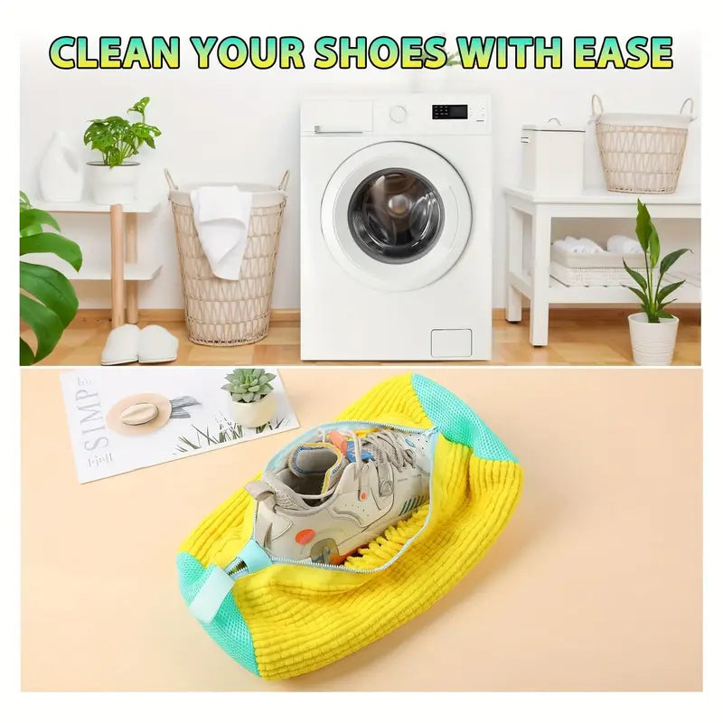 Shoe Washing Machine Bag with Zipper – Durable Sneaker Laundry Bag for Washers & Dryers, Protects Shoes During Cleaning
