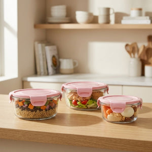 Easy Flow Cereal Dispenser Set of 3 | Airtight Kitchen Storage Jars for Rice, Pasta & Pulses (400ml, 600ml, 800ml) Leak-Proof, Easy Pour Design