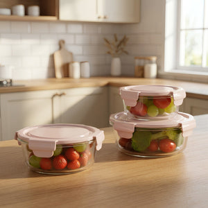 Easy Flow Cereal Dispenser Set of 3 | Airtight Kitchen Storage Jars for Rice, Pasta & Pulses (400ml, 600ml, 800ml) Leak-Proof, Easy Pour Design