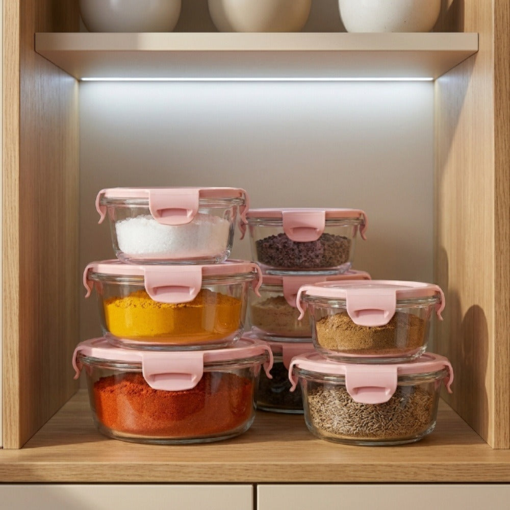 Easy Flow Cereal Dispenser Set of 3 | Airtight Kitchen Storage Jars for Rice, Pasta & Pulses (400ml, 600ml, 800ml) Leak-Proof, Easy Pour Design