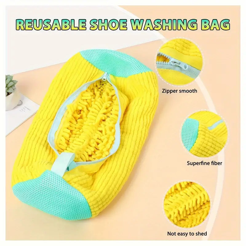 Shoe Washing Machine Bag with Zipper – Durable Sneaker Laundry Bag for Washers & Dryers, Protects Shoes During Cleaning