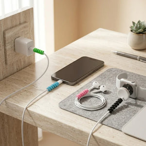 Flexible Cable Protector Spiral | Charger Wire Saver (Assorted Colors)