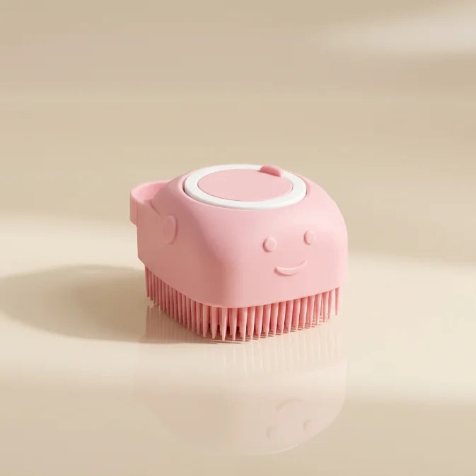 Silicone Body Scrubber with Soap Dispenser – Soft Exfoliating Bath Brush for Babies, Kids, Men, Women & Pets