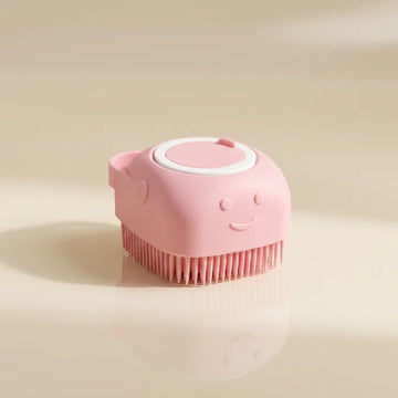 Silicone Body Scrubber with Soap Dispenser – Soft Exfoliating Bath Brush for Babies, Kids, Men, Women & Pets