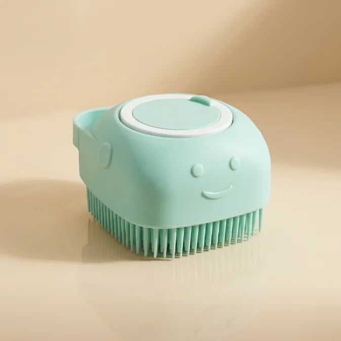 Silicone Body Scrubber with Soap Dispenser – Soft Exfoliating Bath Brush for Babies, Kids, Men, Women & Pets