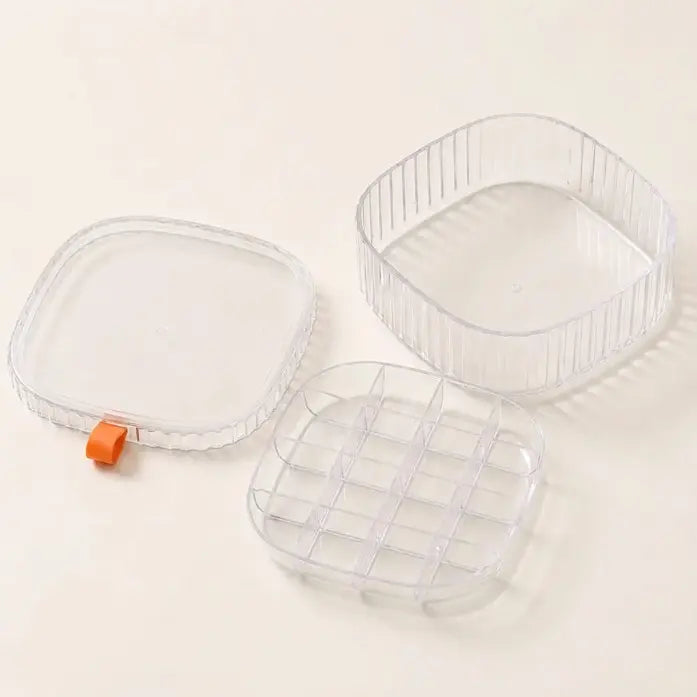 2-Layer Clear Acrylic Jewelry Organizer Box | Green Tray Storage for Earrings, Necklaces, Rings & Accessories | Dresser Organizer