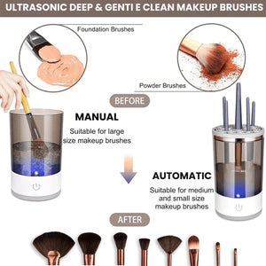 Automatic Electric Makeup Brush Cleaner & Dryer – Fast, Portable & Deep Cleaning for All Sizes