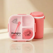Lunch Box Set with Water Bottle & Spoon | 3 Compartment Leak-Resistant Lunch Box for Kids & Adults | BPA-Free Portable Tiffin Box