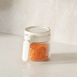 Mini Airtight Glass Containers with Spoon (300ml) | Perfect for Spices, Condiments & Snacks