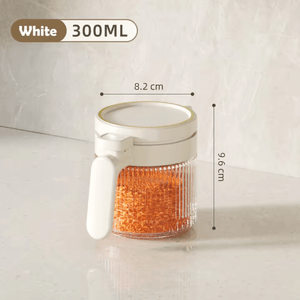 Mini Airtight Glass Containers with Spoon (300ml) | Perfect for Spices, Condiments & Snacks