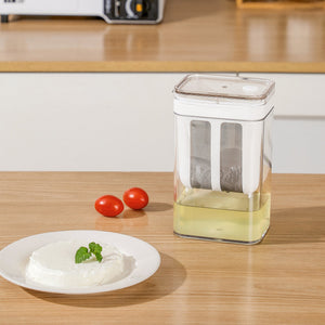 Premium Hung Curd Maker with Ultra-Fine Mesh Strainer (1100ml) | DIY Greek Yogurt & Cheese Making Kit
