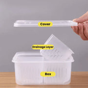 4 Grid Fridge Organizer Box | Polypropylene Vegetable Storage Container for Garlic, Ginger, Coriander Leaves, Green Chili Diced...