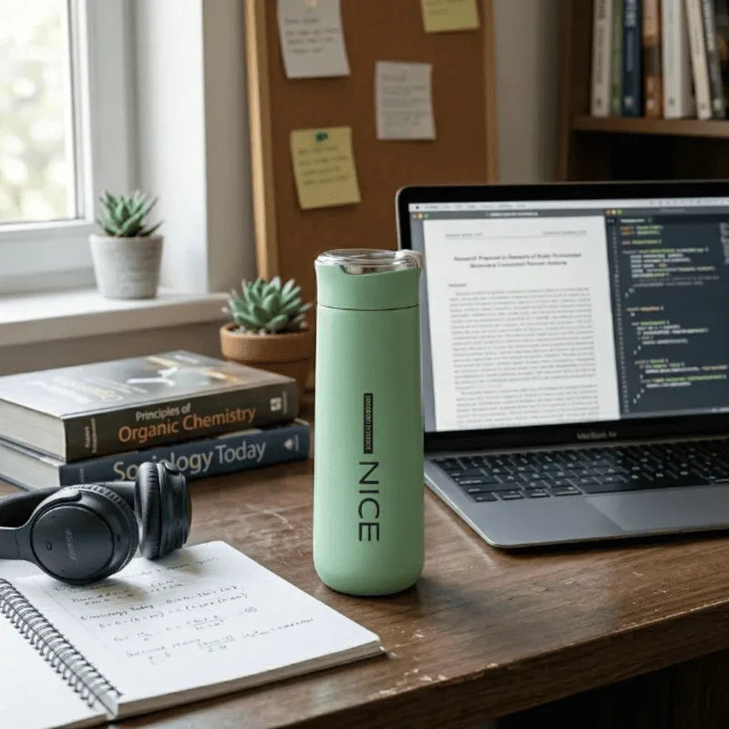 400ML Nice Vacuum Insulated Water Bottle | Leakproof Portable Flask for Tea, Coffee & Water