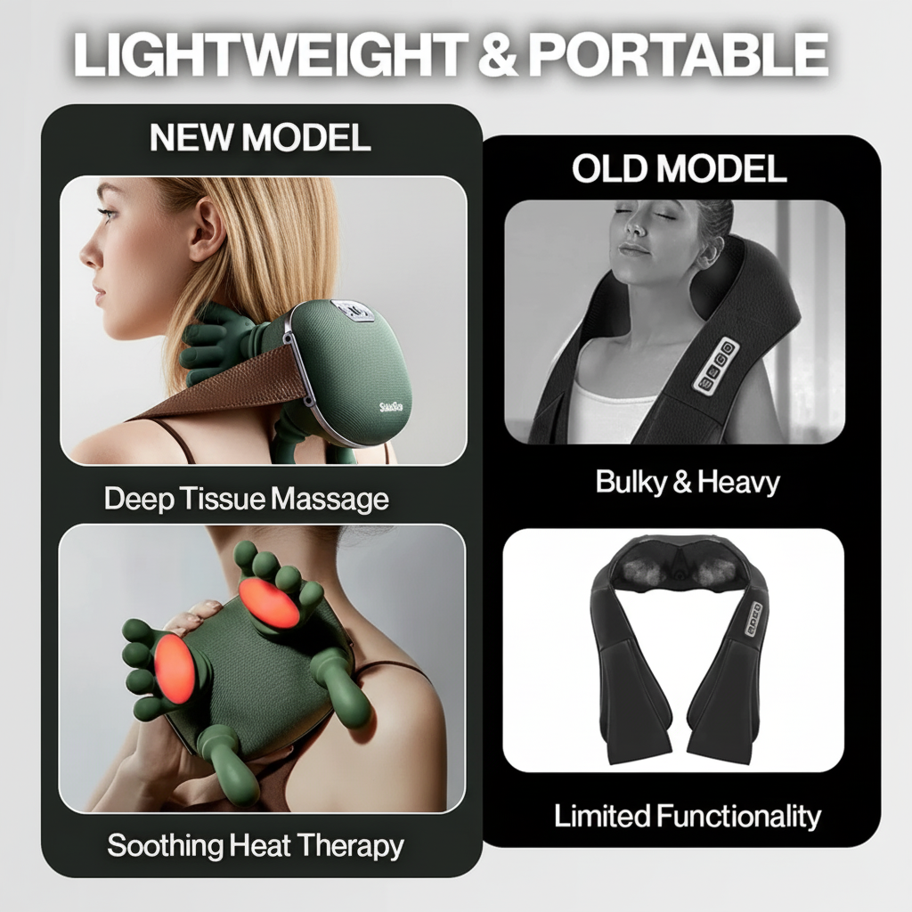 Housious® Electric Shoulder & Neck Massager – Deep Tissue Relief with Dual-Zone Heat & Palm Massag