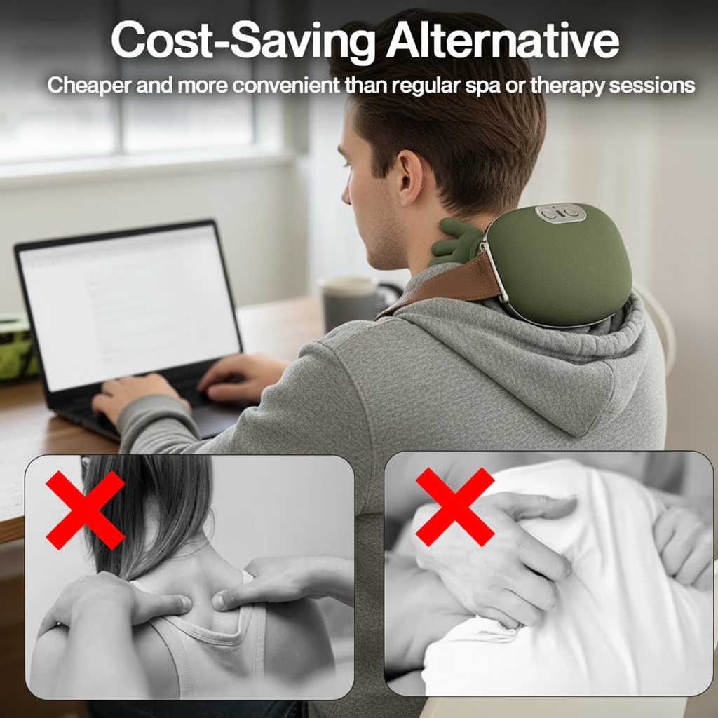 Housious® Electric Shoulder & Neck Massager – Deep Tissue Relief with Dual-Zone Heat & Palm Massag