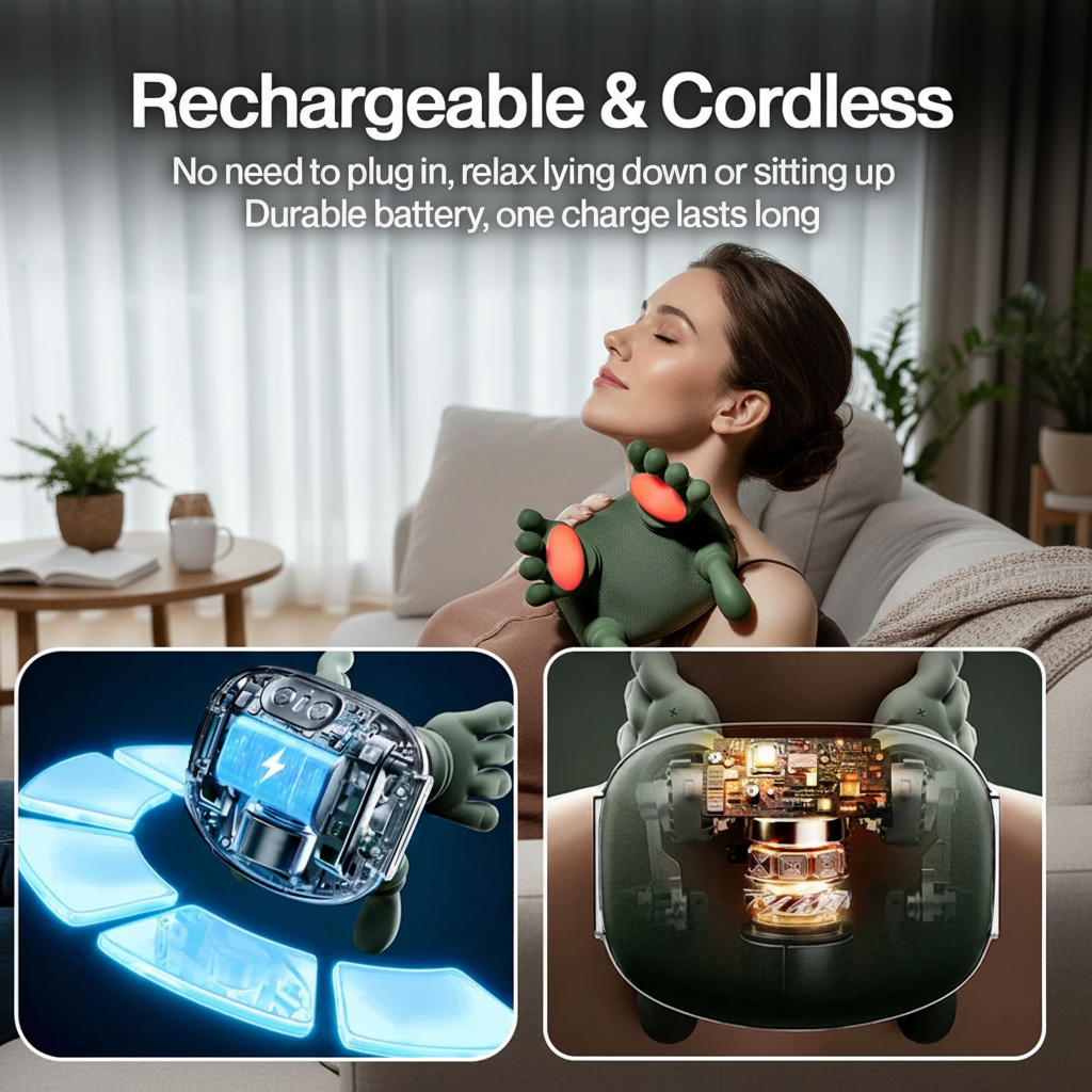 Housious® Electric Shoulder & Neck Massager – Deep Tissue Relief with Dual-Zone Heat & Palm Massag